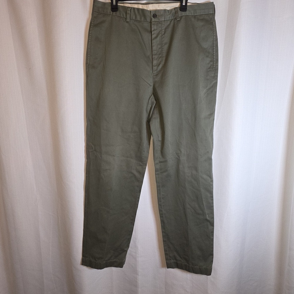 Brooks Brothers 346 Advantage Chino Clark Fit Men 38x34 Olive Brown Cotton Pants